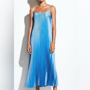 Vince Blue Pleated Maxi Sundress